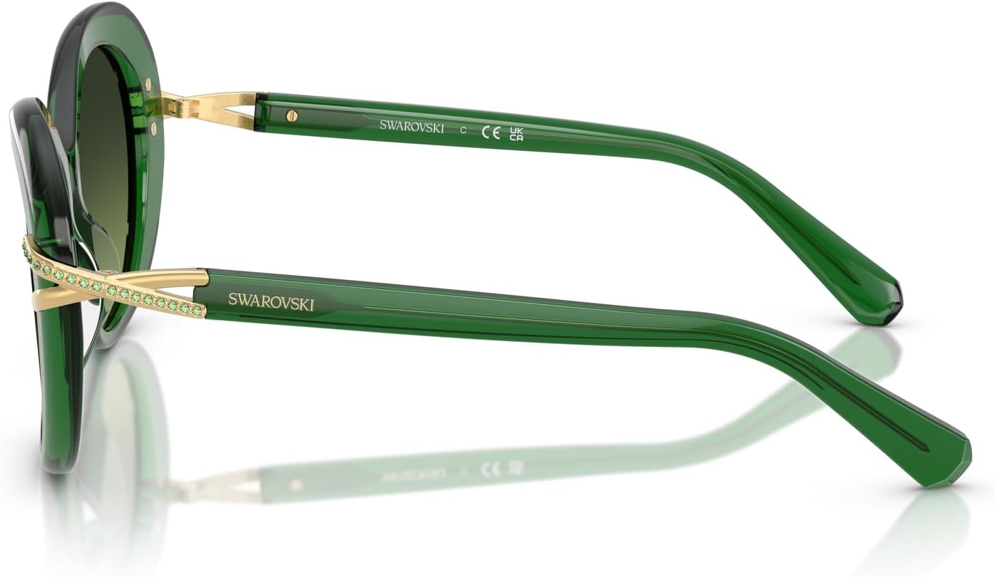 image:imageSwarovski Womens Sk6026 Butterfly SunglassesTransparent GreenGreen Gradient