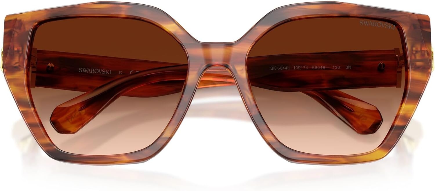 image:imageSwarovski Womens Sk6044u Universal FitStriped BrownBrown Gradient