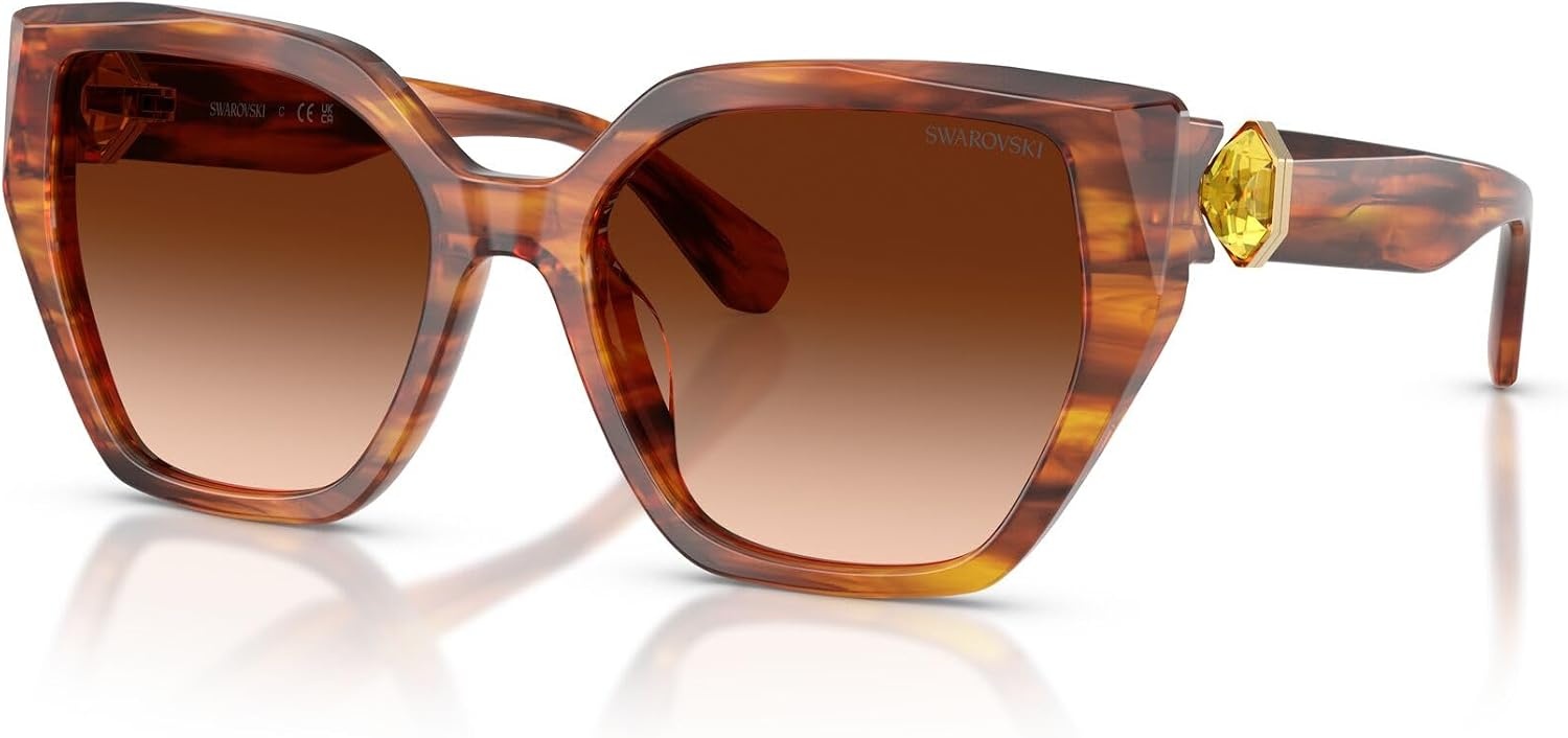 image:imageSwarovski Womens Sk6044u Universal FitStriped BrownBrown Gradient