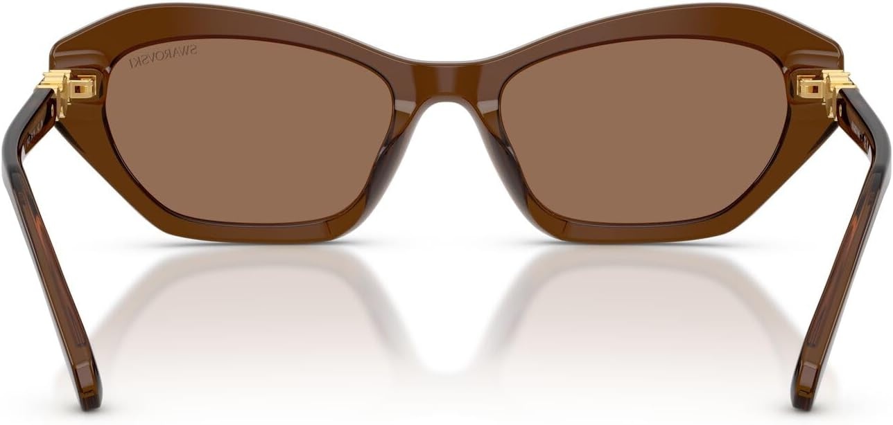 image:imageSwarovski Womens Sk6048f Low Bridge FitTransparent BrownDark Brown
