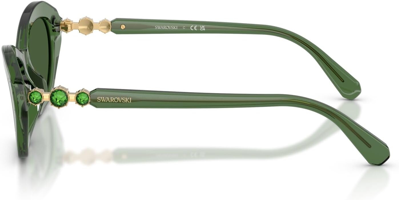 image:imageSwarovski Womens Sk6048f Low Bridge FitTransparent GreenDark Green