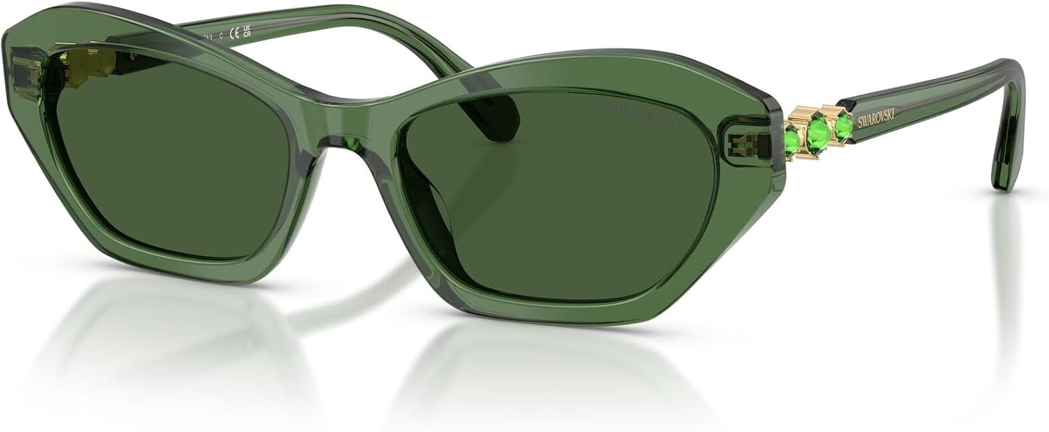 image:imageSwarovski Womens Sk6048f Low Bridge FitTransparent GreenDark Green