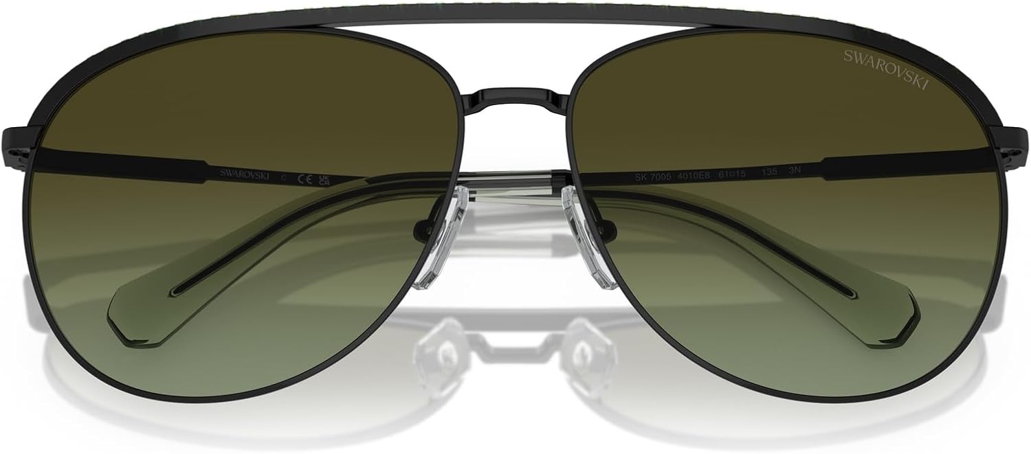 image:imageSwarovski Womens Sk7005 Aviator SunglassesBlackGreen Gradient Brown