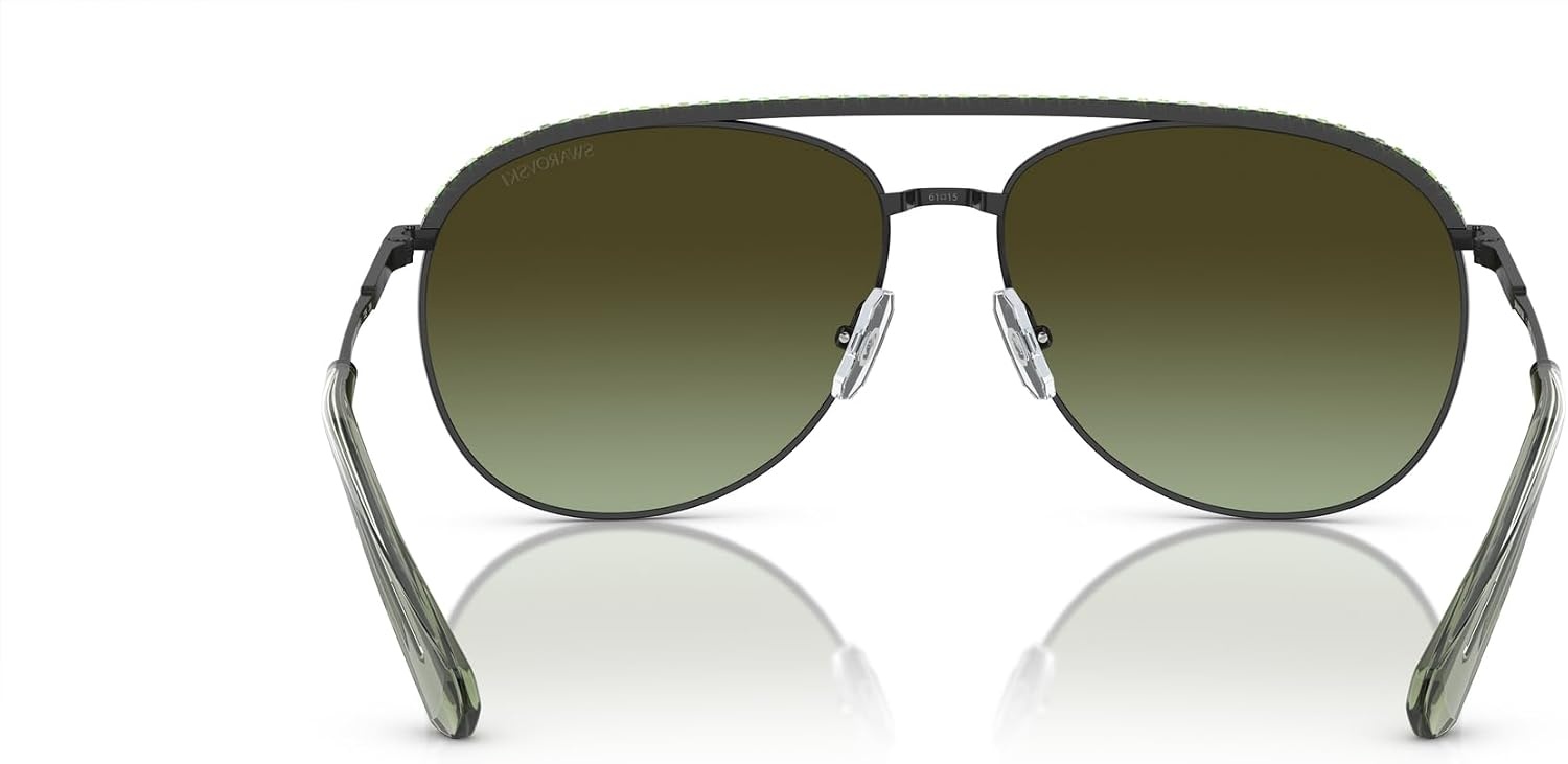 image:imageSwarovski Womens Sk7005 Aviator SunglassesBlackGreen Gradient Brown