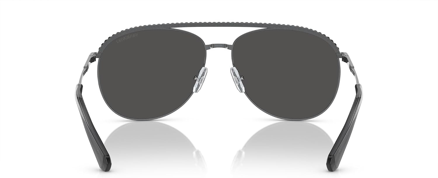 image:imageSwarovski Womens Sk7005 Aviator SunglassesDark SilverDark Grey