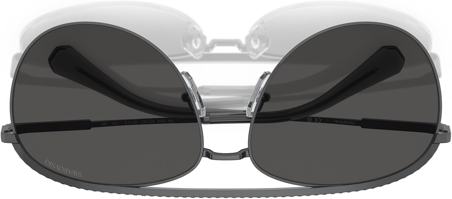 image:imageSwarovski Womens Sk7005 Aviator SunglassesDark SilverDark Grey