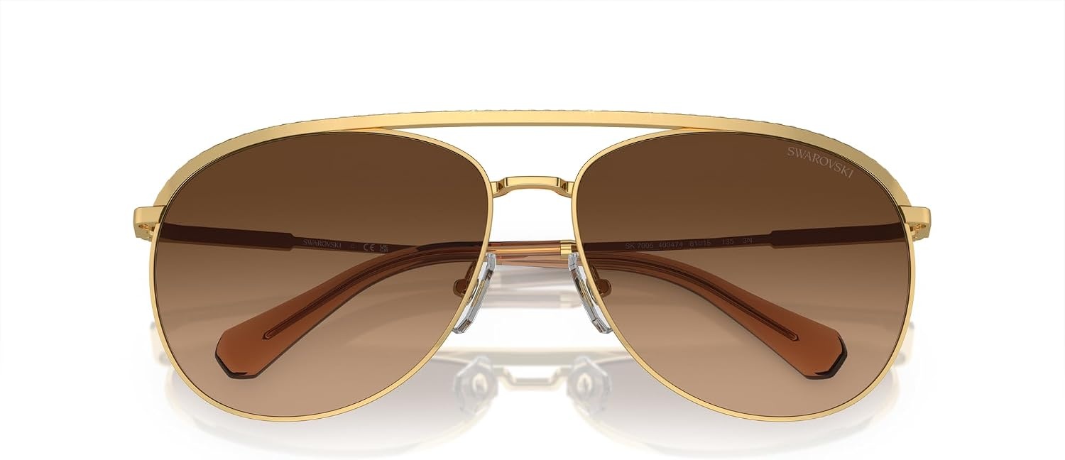 image:imageSwarovski Womens Sk7005 Aviator SunglassesGoldGradient Brown