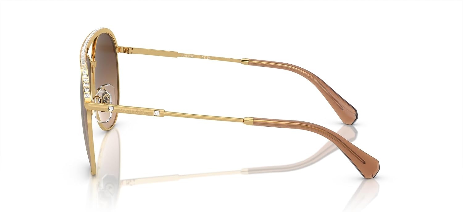 image:imageSwarovski Womens Sk7005 Aviator SunglassesGoldGradient Brown