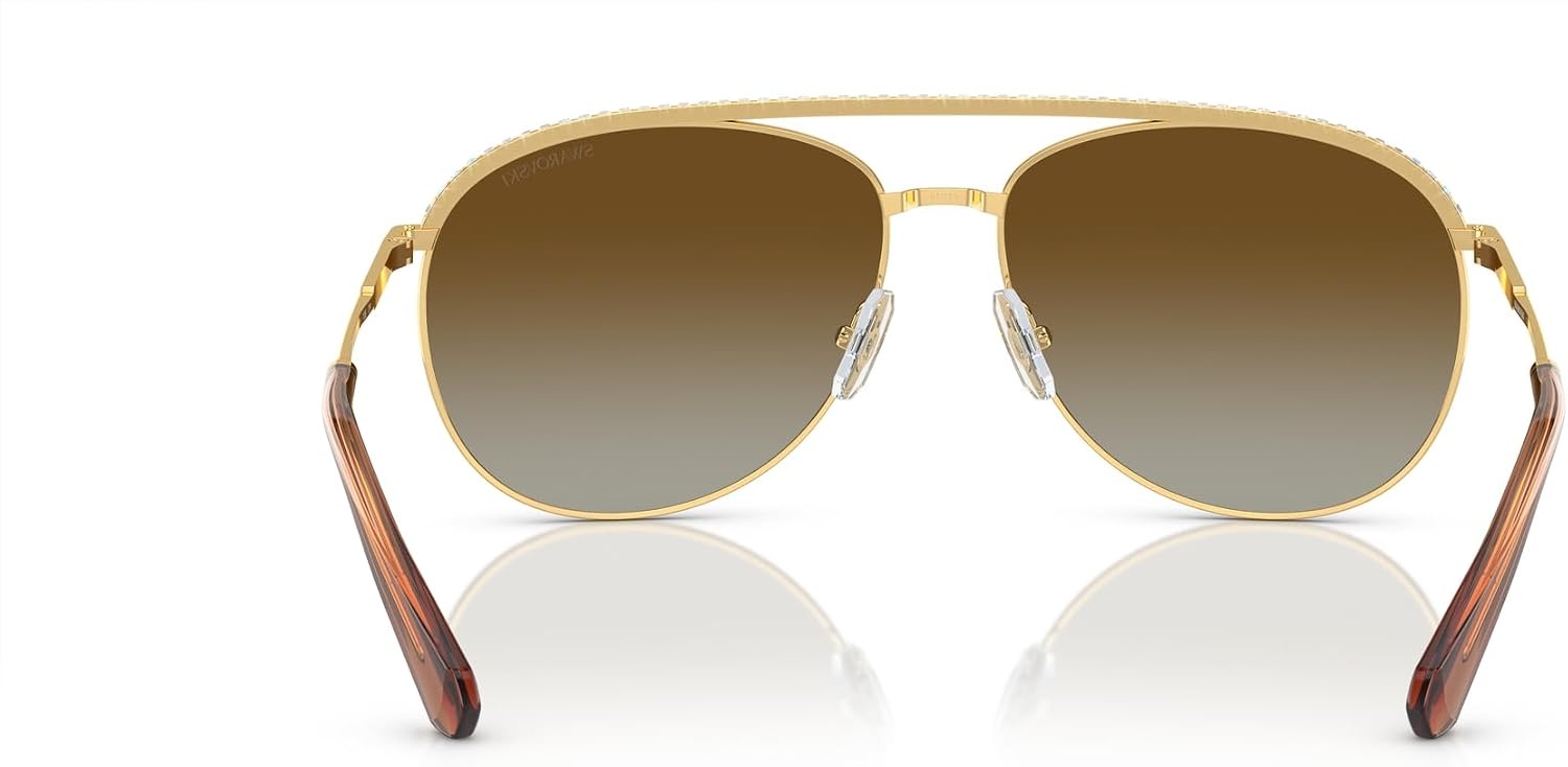 image:imageSwarovski Womens Sk7005 Aviator SunglassesGoldPolarized Gradient Brown