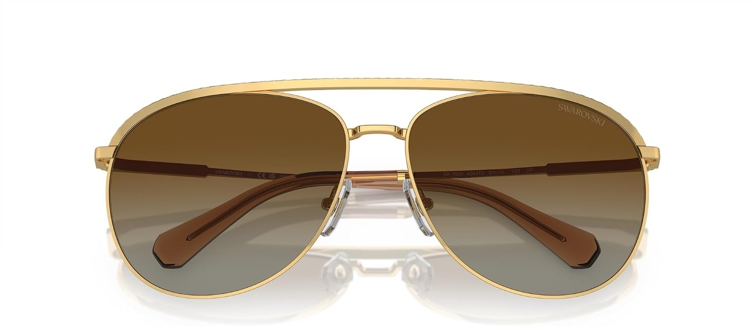 image:imageSwarovski Womens Sk7005 Aviator SunglassesGoldPolarized Gradient Brown