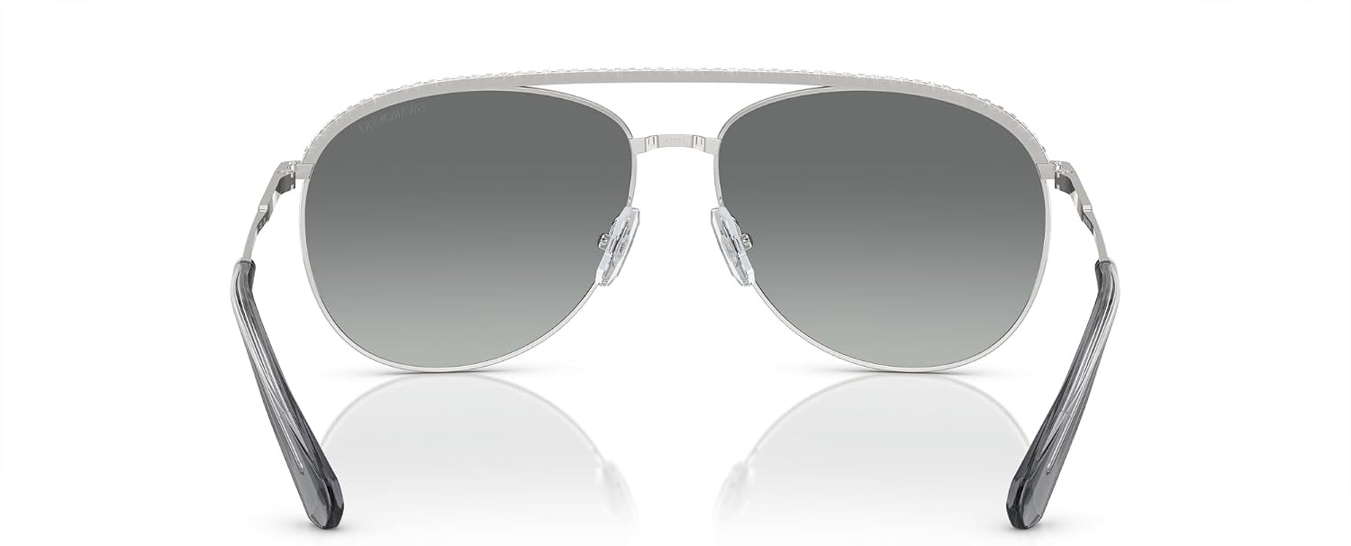 image:imageSwarovski Womens Sk7005 Aviator SunglassesSilverGradient Grey