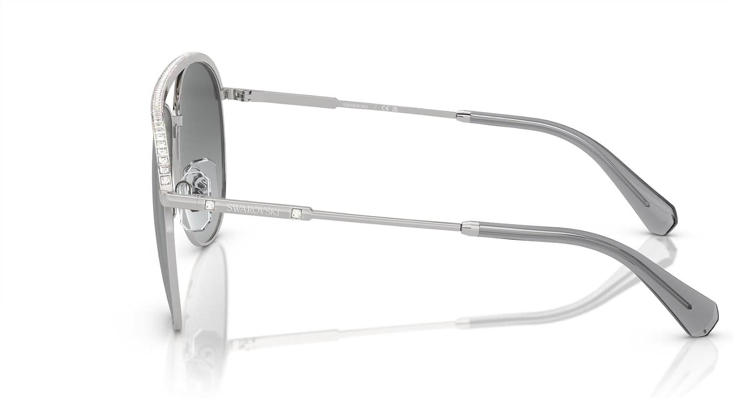 image:imageSwarovski Womens Sk7005 Aviator SunglassesSilverGradient Grey