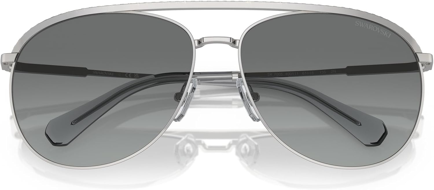 image:imageSwarovski Womens Sk7005 Aviator SunglassesSilverGradient Grey