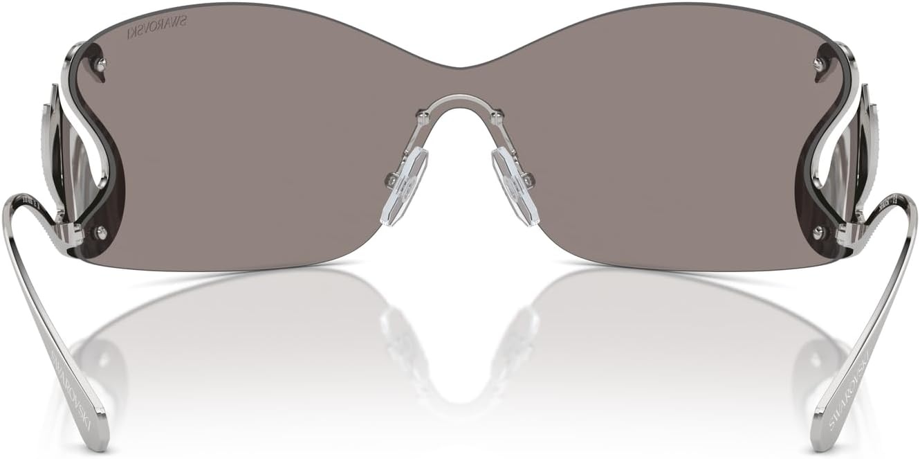 image:imageSwarovski Womens Sk7020 Oval SunglassesSilverLight Grey Mirrored Silver
