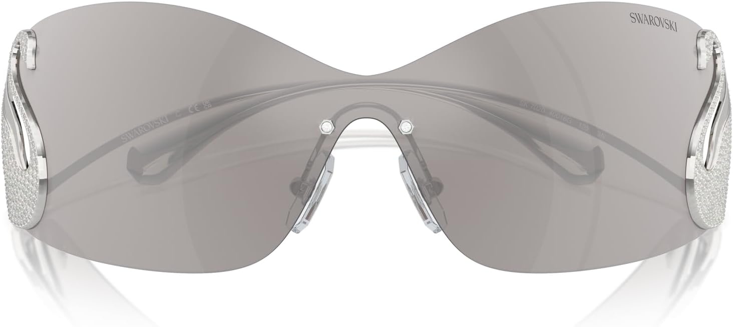 image:imageSwarovski Womens Sk7020 Oval SunglassesSilverLight Grey Mirrored Silver