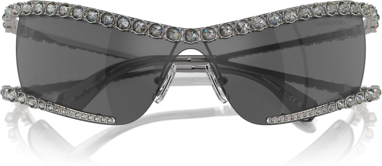 image:imageSwarovski Womens Sk7022 Square SunglassesGunmetalPolarized Blue Gradient