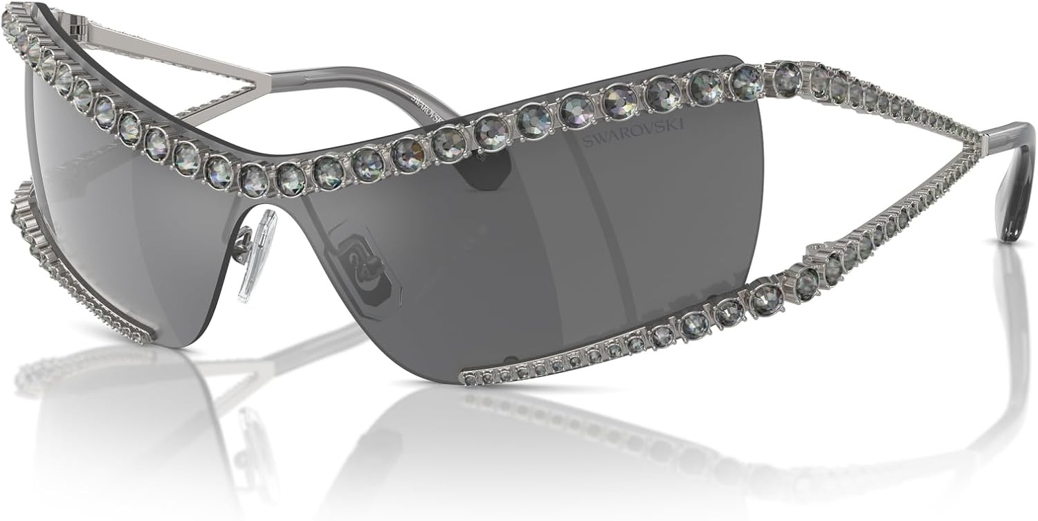 image:imageSwarovski Womens Sk7022 Square SunglassesGunmetalPolarized Blue Gradient