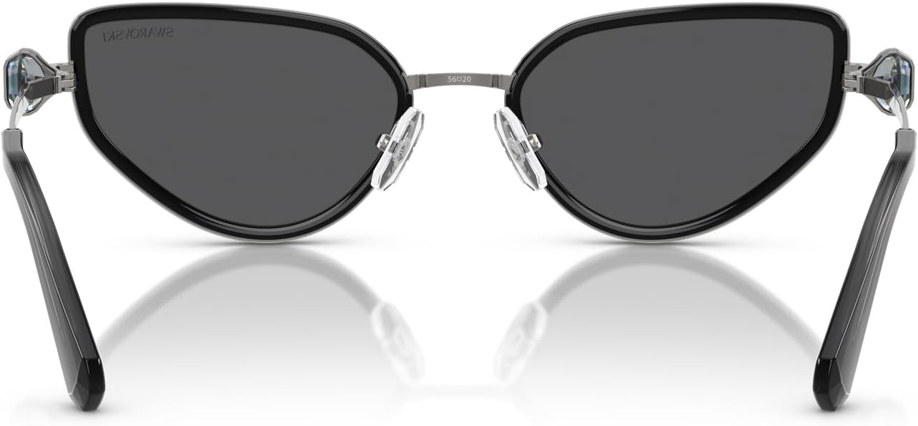 image:imageSwarovski Womens Sk7027 Cat Eye SunglassesGunmetalBlackGrey Mirrored Black