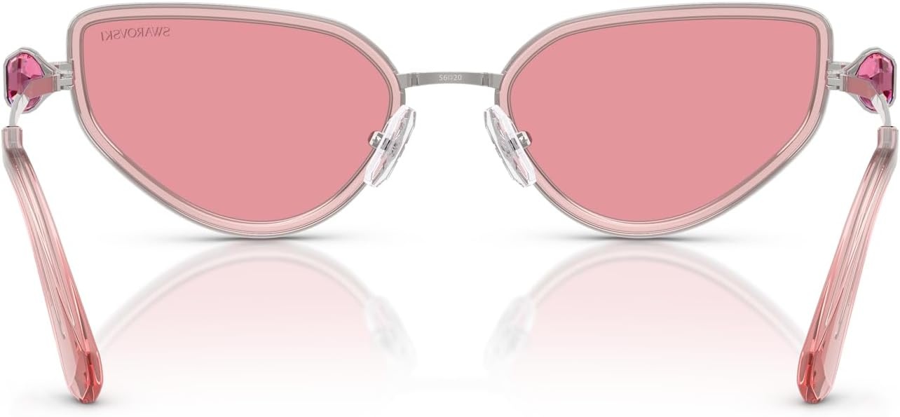 image:imageSwarovski Womens Sk7027 Cat Eye SunglassesSilverPinkPink