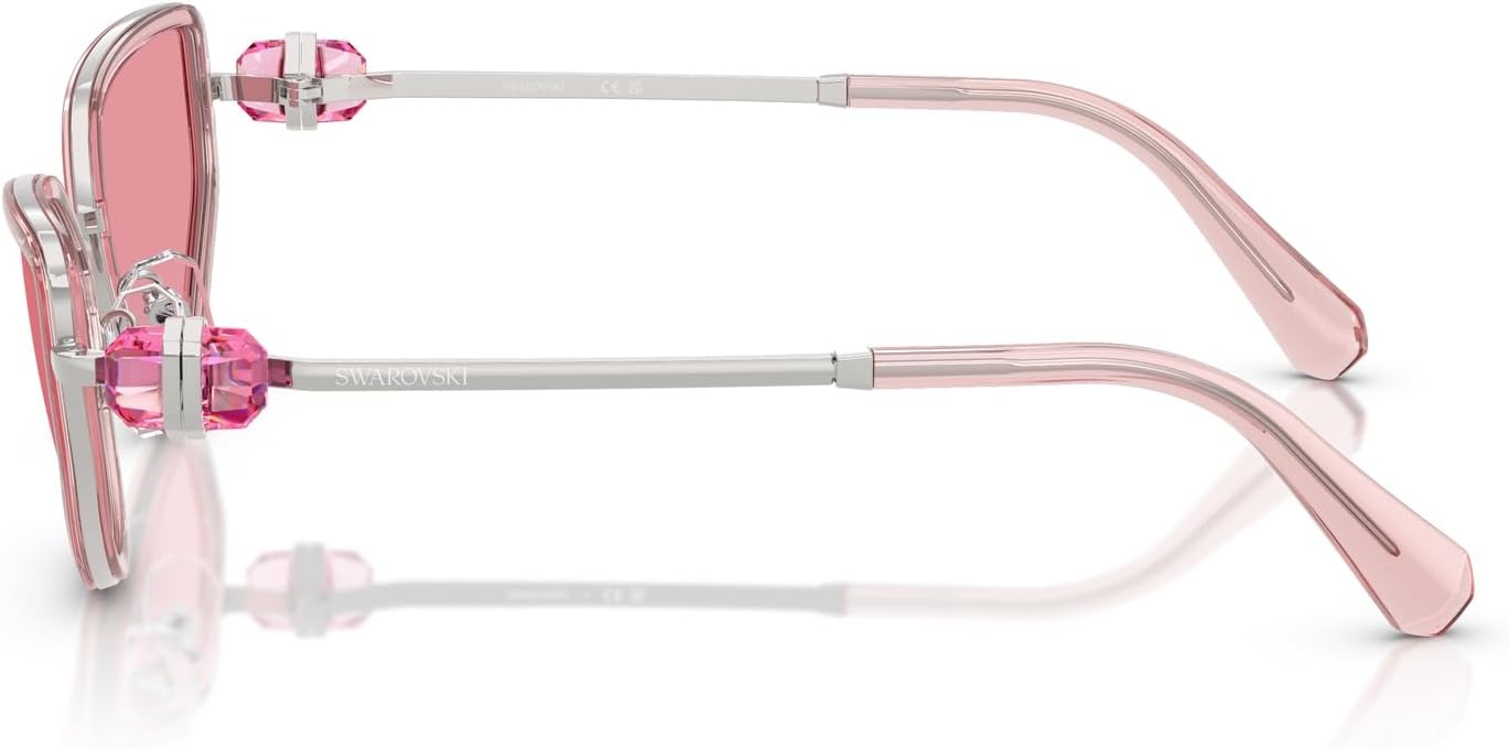 image:imageSwarovski Womens Sk7027 Cat Eye SunglassesSilverPinkPink