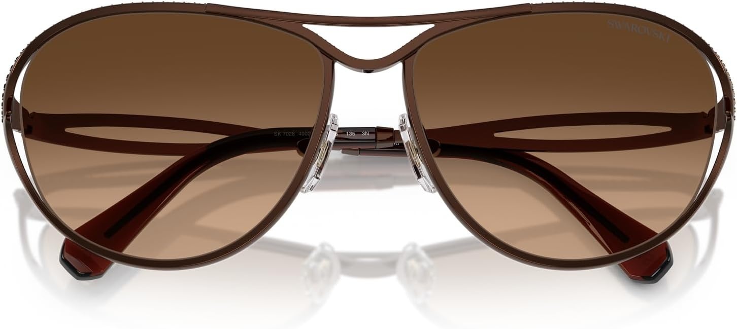 image:imageSwarovski Womens Sk7028 Aviator SunglassesBrownBrown Gradient
