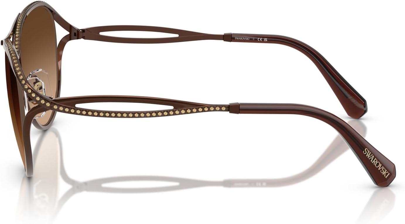 image:imageSwarovski Womens Sk7028 Aviator SunglassesBrownBrown Gradient