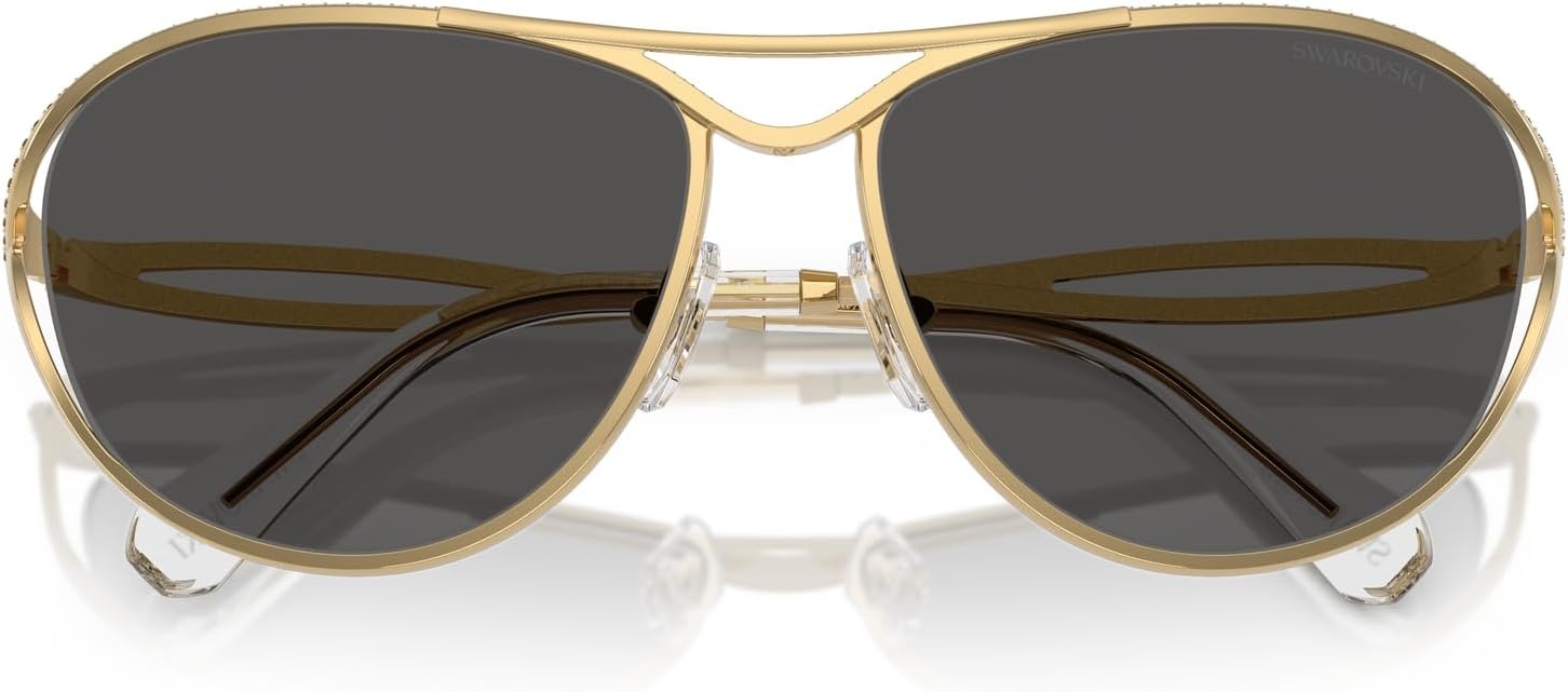 image:imageSwarovski Womens Sk7028 Aviator SunglassesGoldDark Grey