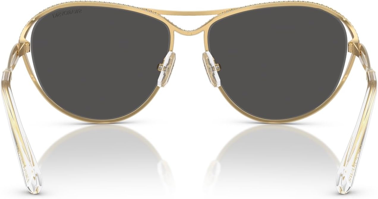 image:imageSwarovski Womens Sk7028 Aviator SunglassesGoldDark Grey