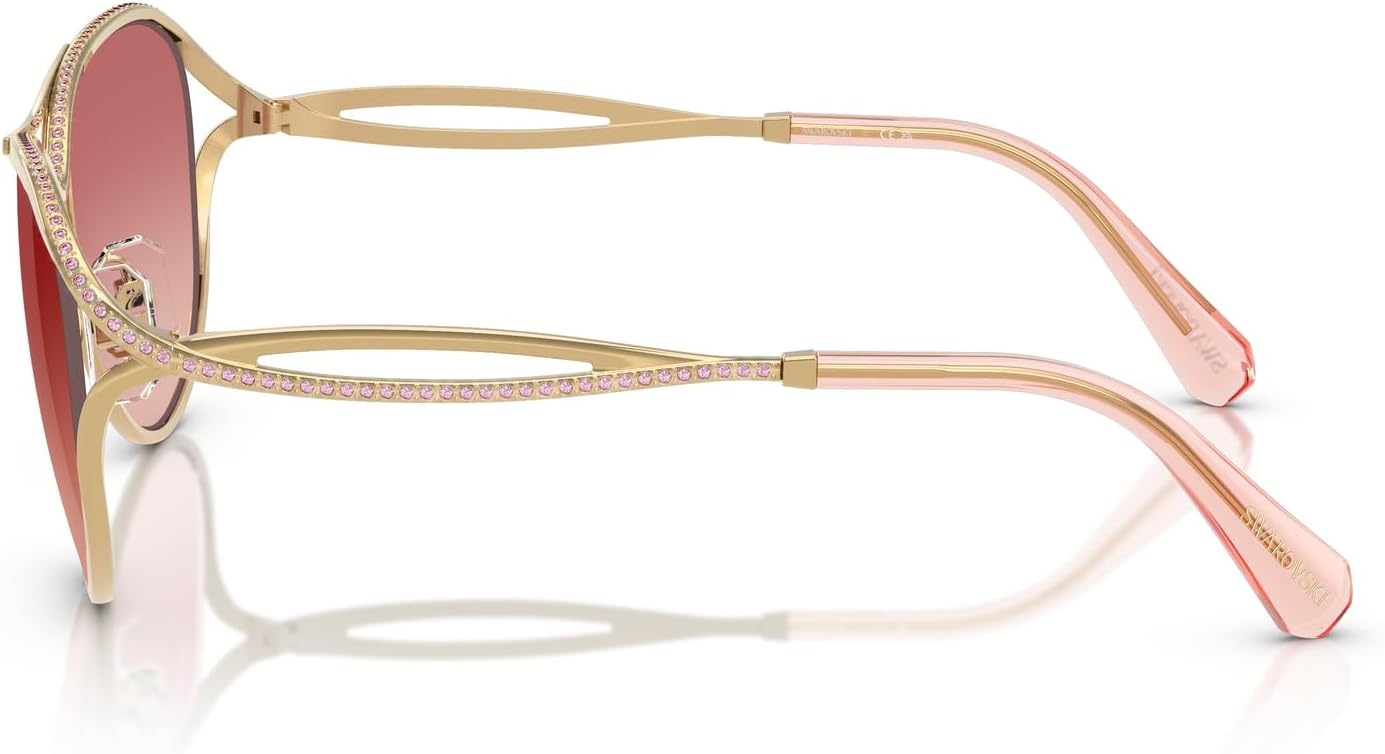 image:imageSwarovski Womens Sk7028 Aviator SunglassesGoldPink Gradient Red