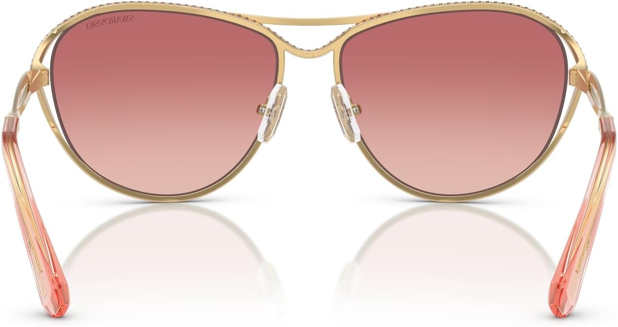 image:imageSwarovski Womens Sk7028 Aviator SunglassesGoldPink Gradient Red
