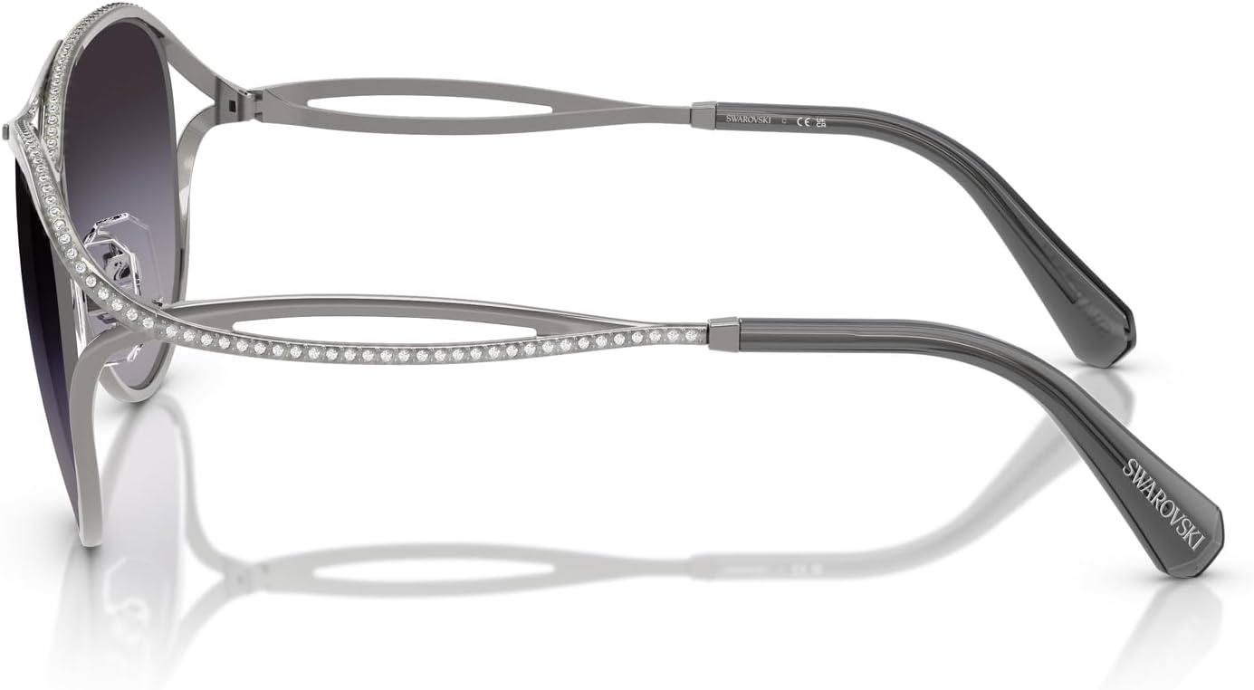 image:imageSwarovski Womens Sk7028 Aviator SunglassesGunmetalGrey Gradient