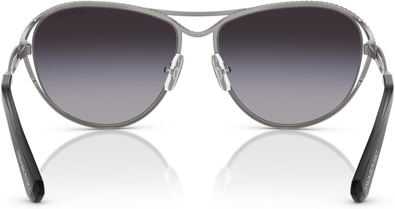 image:imageSwarovski Womens Sk7028 Aviator SunglassesGunmetalGrey Gradient