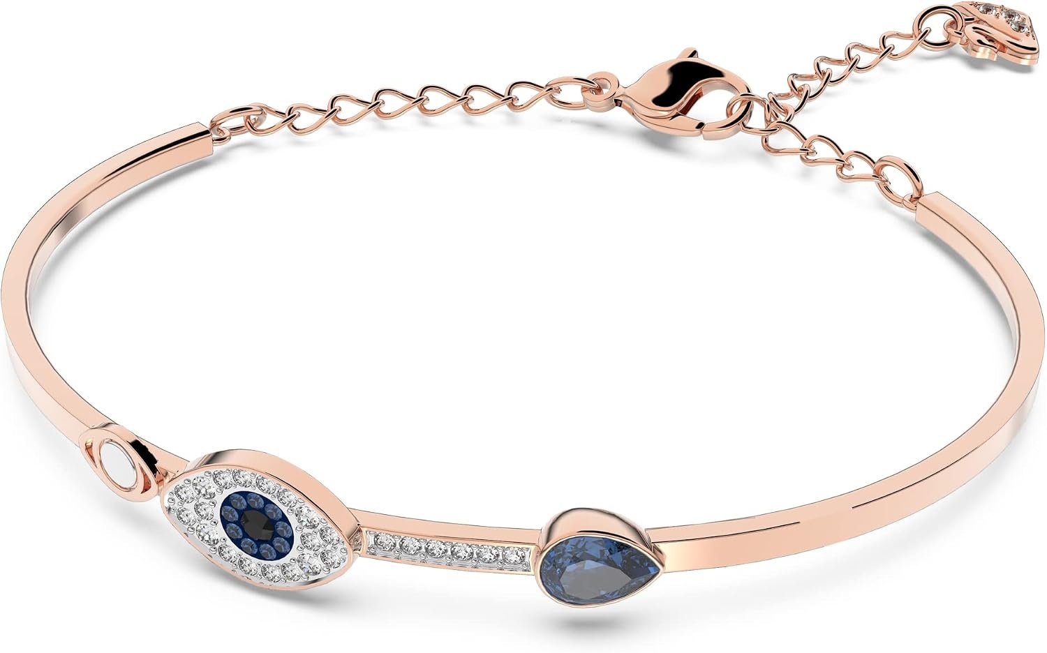 image:imageSwarovski Womens Symbolica Evil Eye Bangle Bracelet Blue Crystal Mixed Metal Finish Medium
