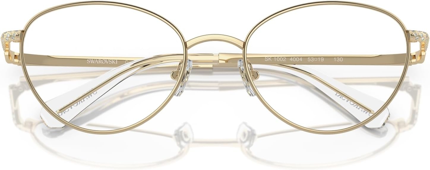 image:imageSwarovski womens Sk1002 Oval Prescription Eyewear FramesGoldDemo Lens