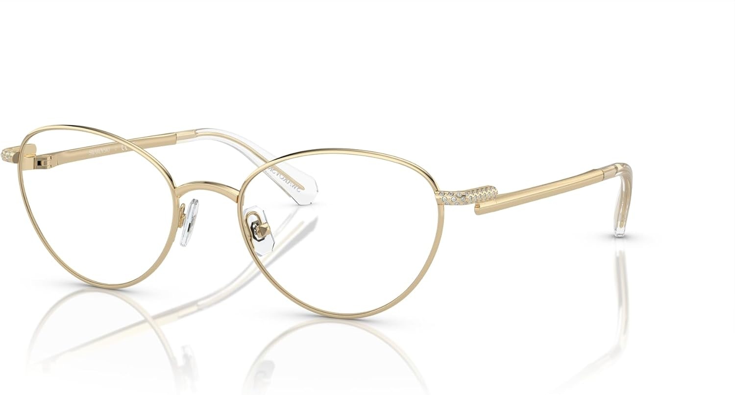 image:imageSwarovski womens Sk1002 Oval Prescription Eyewear FramesGoldDemo Lens