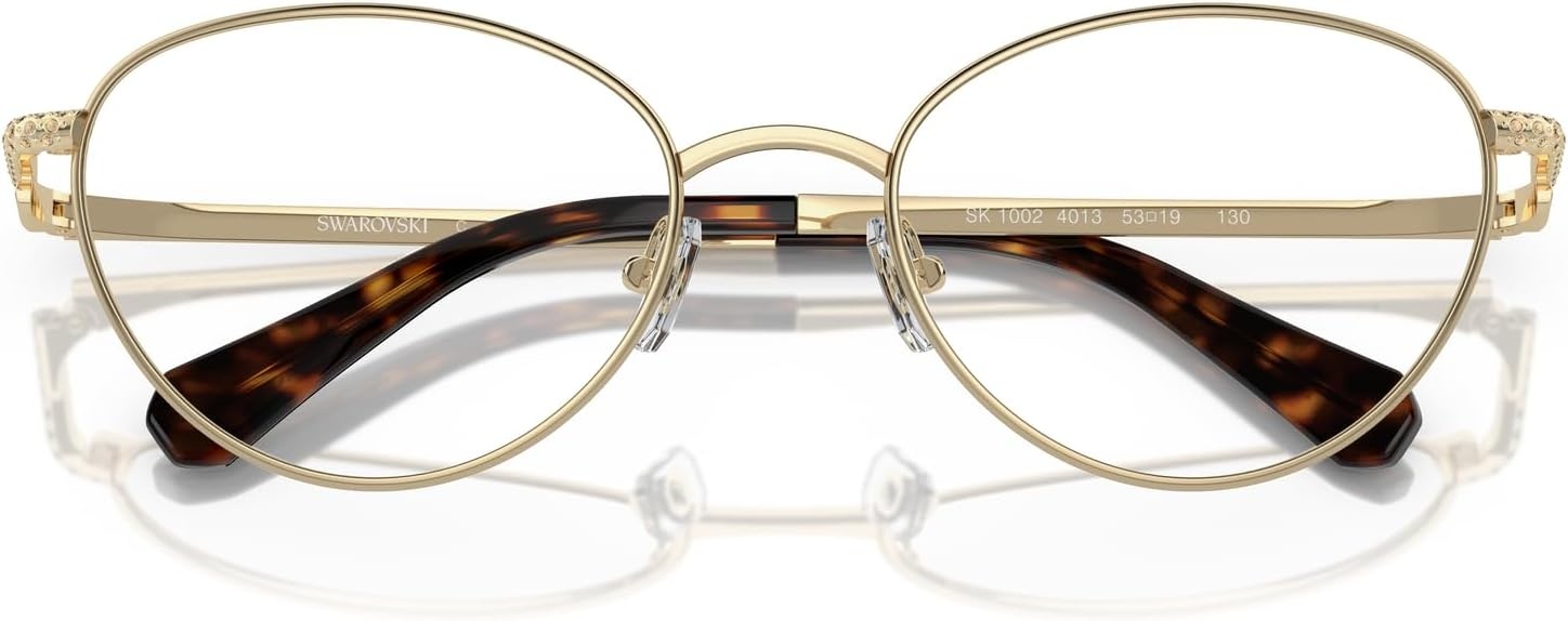 image:imageSwarovski womens Sk1002 Oval Prescription Eyewear FramesPale GoldDemo Lens