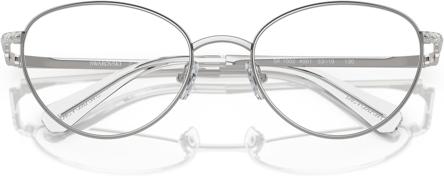 image:imageSwarovski womens Sk1002 Oval Prescription Eyewear FramesSilverDemo Lens