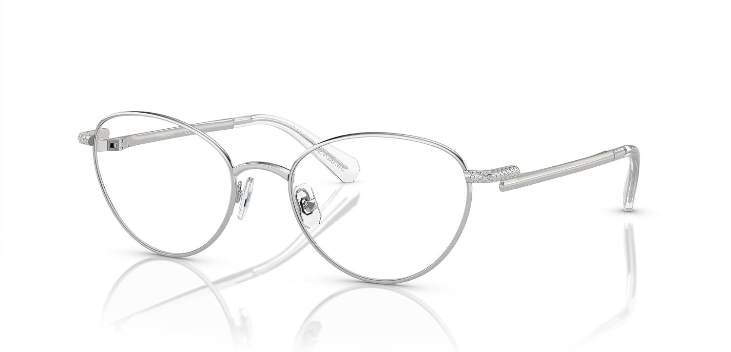 image:imageSwarovski womens Sk1002 Oval Prescription Eyewear FramesSilverDemo Lens