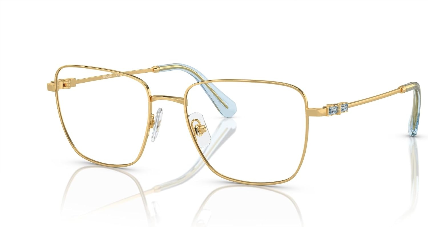 image:imageSwarovski womens Sk1003 Square Prescription Eyewear FramesGoldBlueDemo Lens