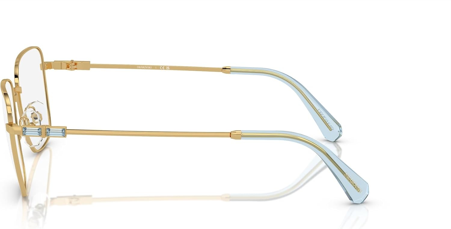 image:imageSwarovski womens Sk1003 Square Prescription Eyewear FramesGoldBlueDemo Lens