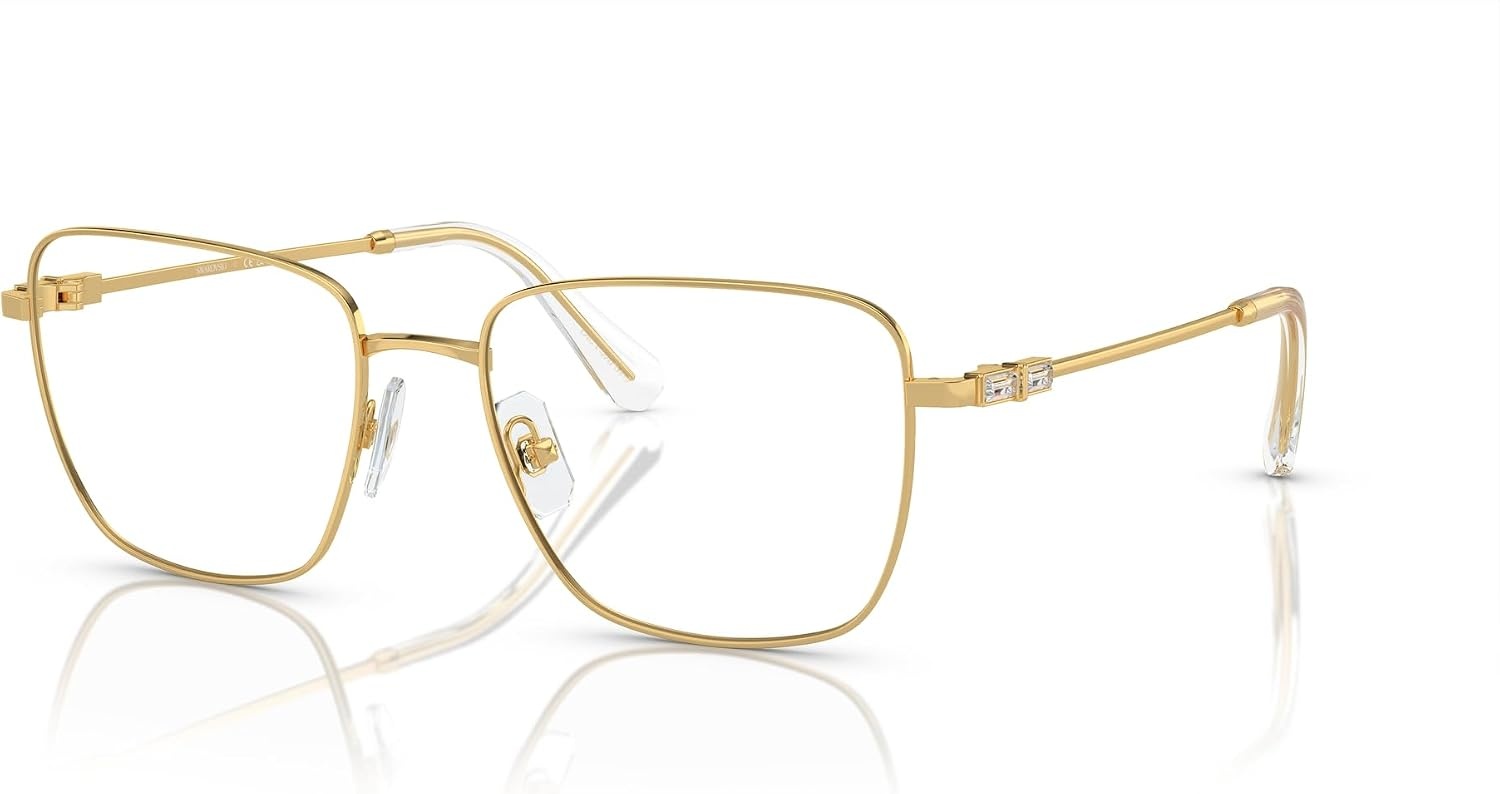 image:imageSwarovski womens Sk1003 Square Prescription Eyewear FramesGoldDemo Lens