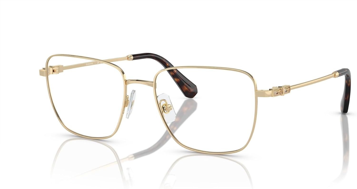 image:imageSwarovski womens Sk1003 Square Prescription Eyewear FramesPale GoldHavanaDemo Lens