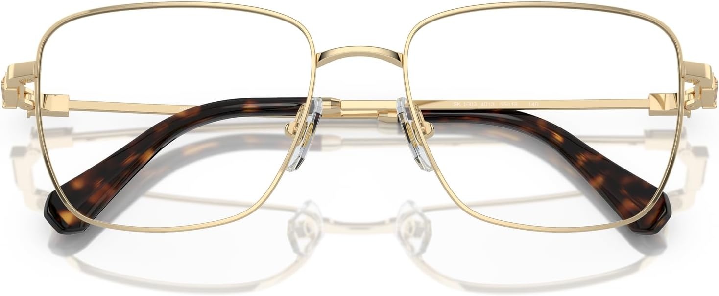 image:imageSwarovski womens Sk1003 Square Prescription Eyewear FramesPale GoldHavanaDemo Lens