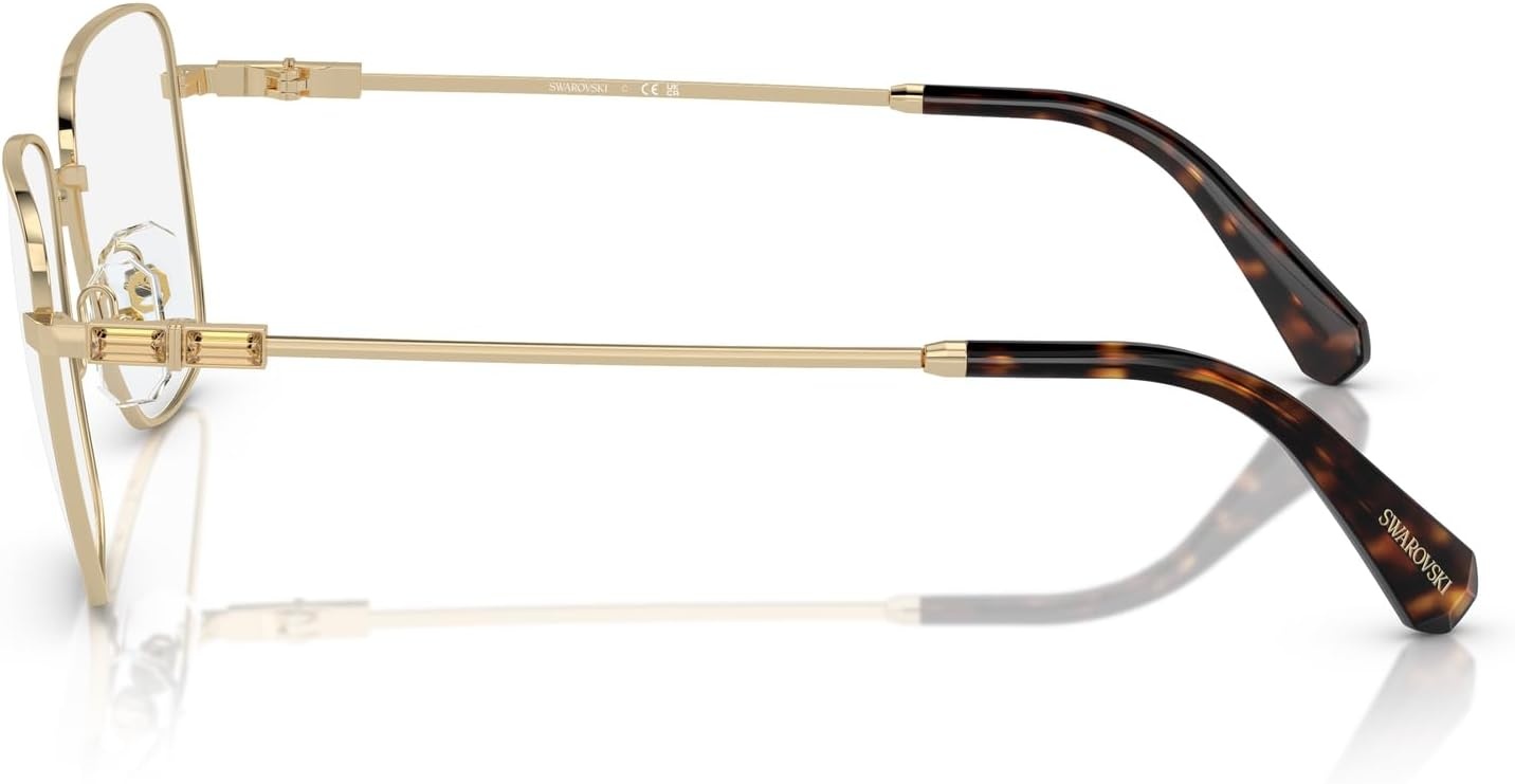 image:imageSwarovski womens Sk1003 Square Prescription Eyewear FramesPale GoldHavanaDemo Lens