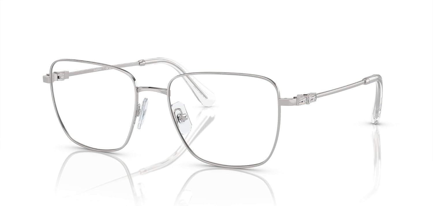 image:imageSwarovski womens Sk1003 Square Prescription Eyewear FramesSilverDemo Lens