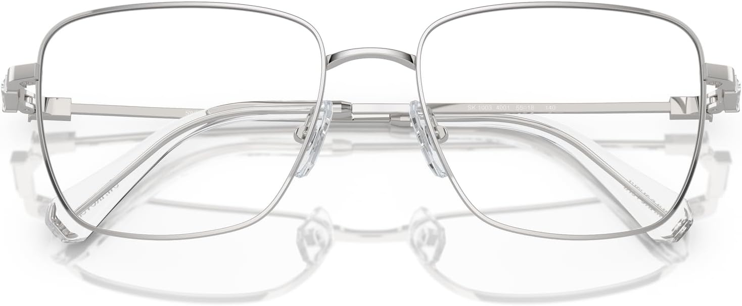 image:imageSwarovski womens Sk1003 Square Prescription Eyewear FramesSilverDemo Lens