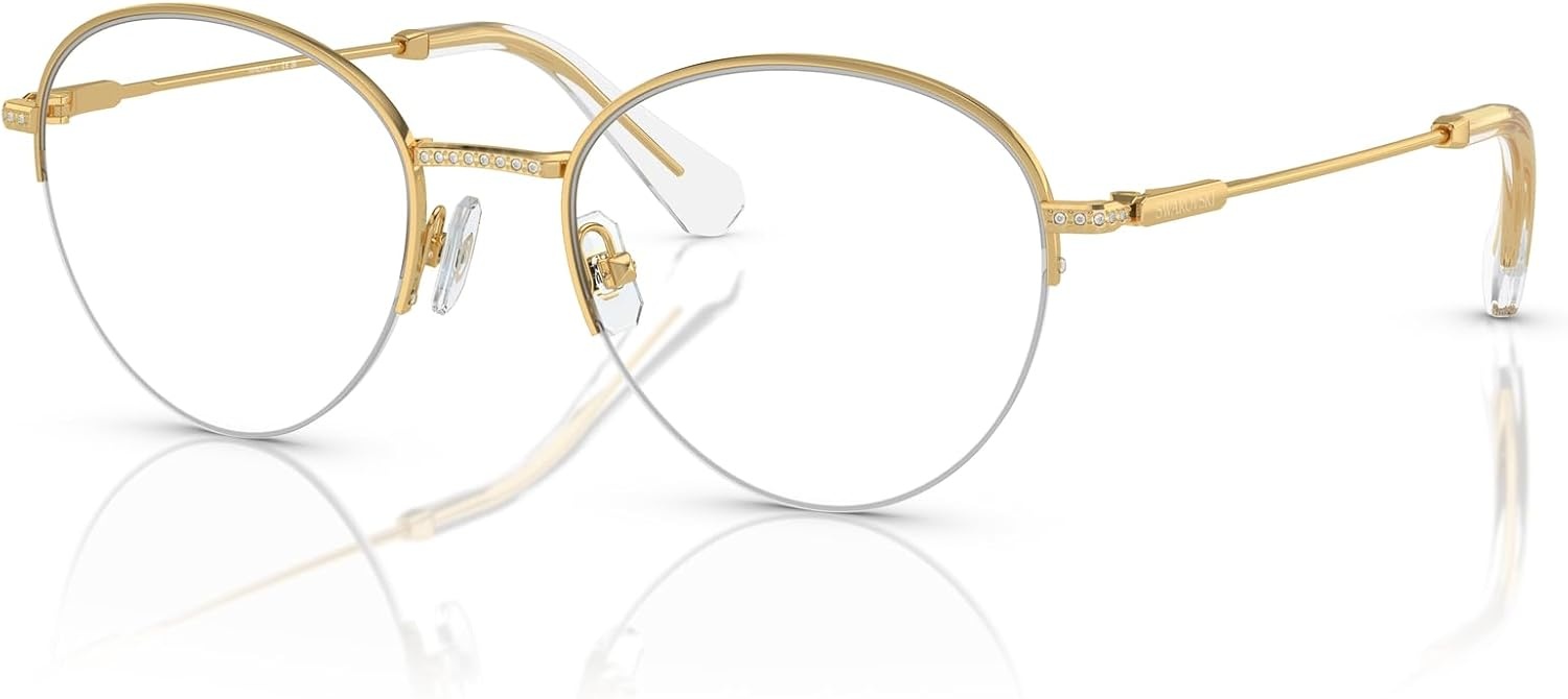 image:imageSwarovski womens Sk1004 Round Prescription Eyewear FramesGoldDemo Lens