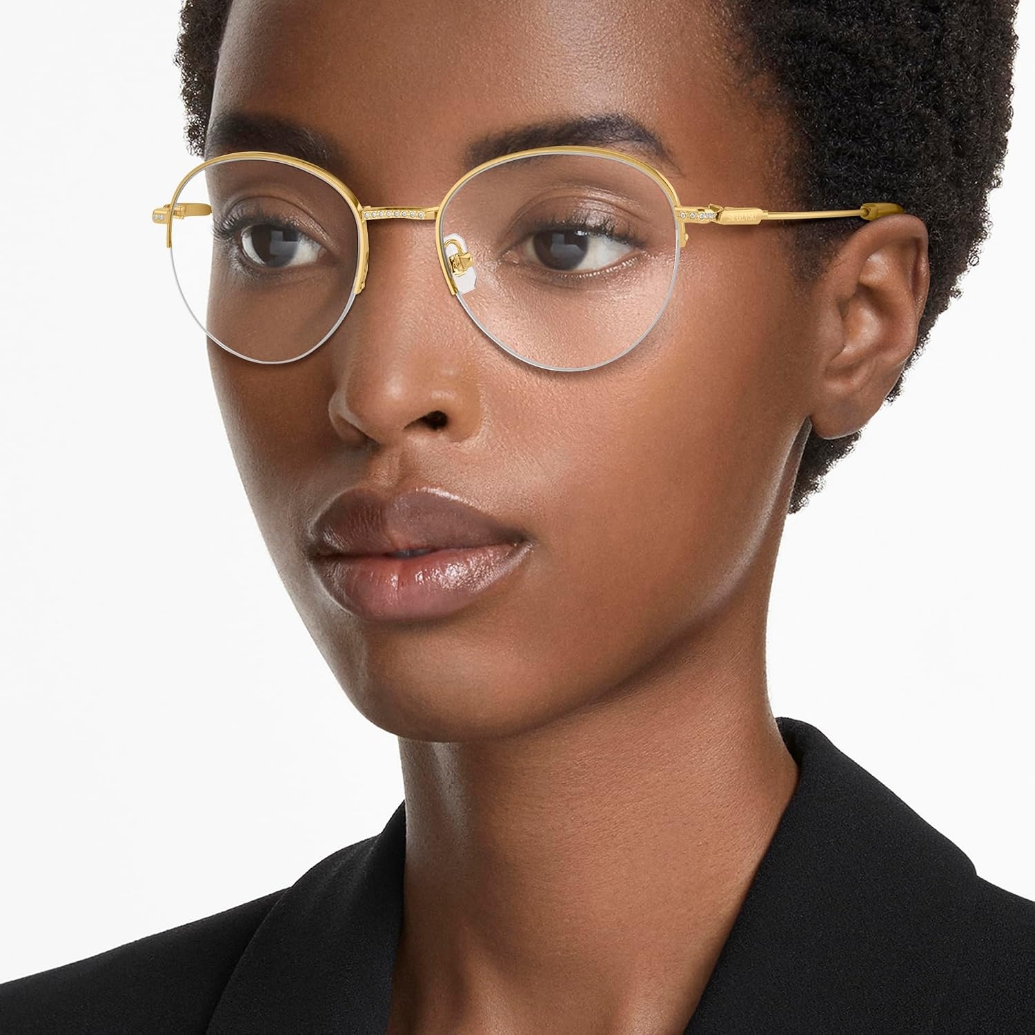 image:imageSwarovski womens Sk1004 Round Prescription Eyewear FramesGoldDemo Lens