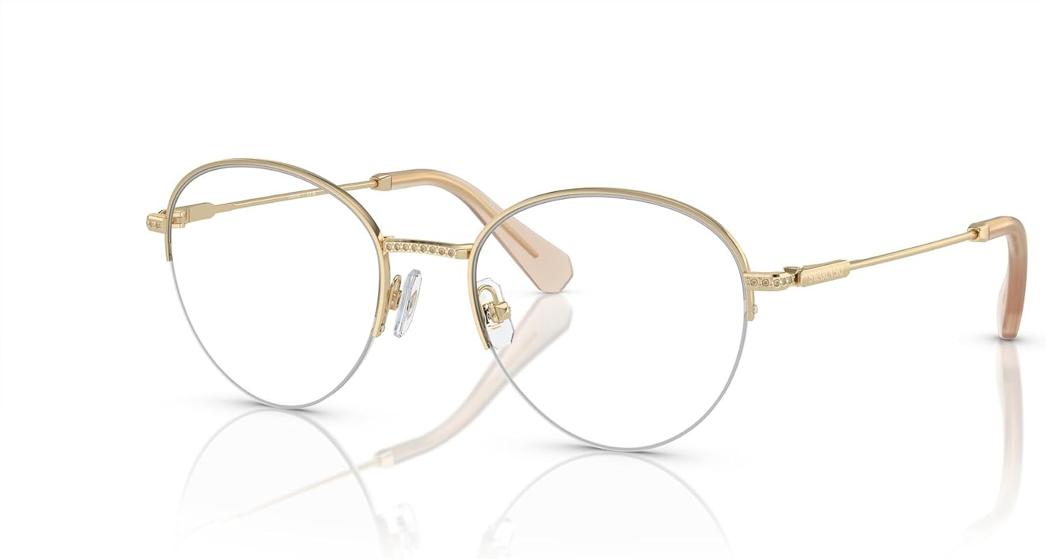 image:imageSwarovski womens Sk1004 Round Prescription Eyewear FramesPale GoldDemo Lens