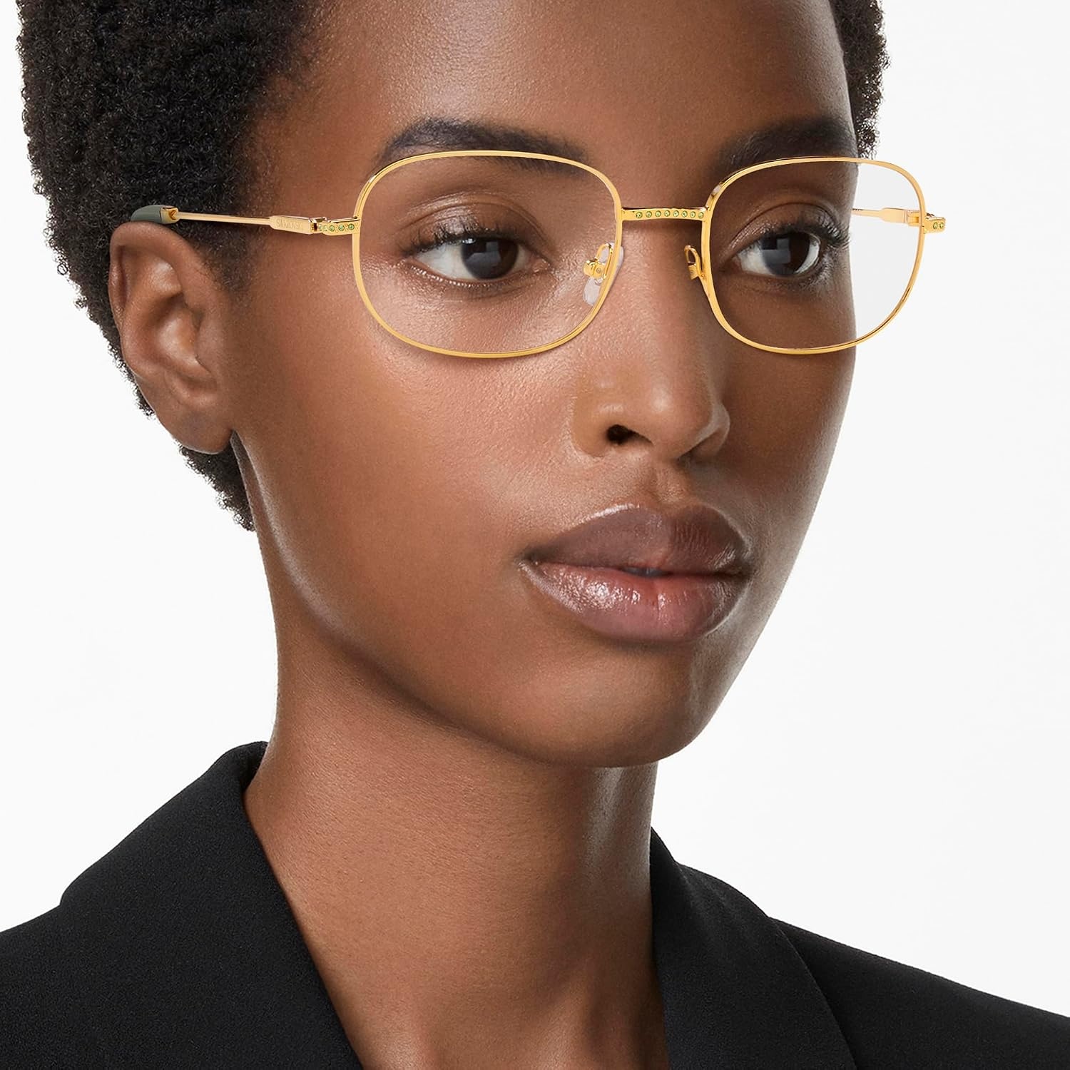 image:imageSwarovski womens Sk1005 Rectangular Prescription Eyewear FramesGoldDemo Lens